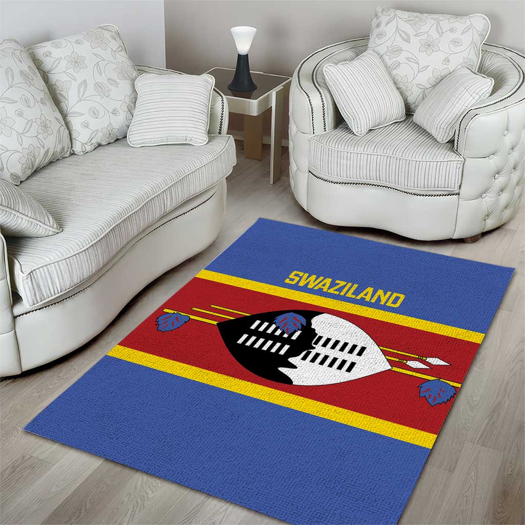 Swaziland Area Rug Siyinqaba Eswatini Flag Style - Wonder Print Shop