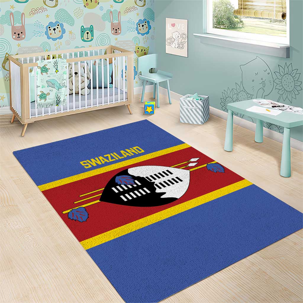Swaziland Area Rug Siyinqaba Eswatini Flag Style - Wonder Print Shop