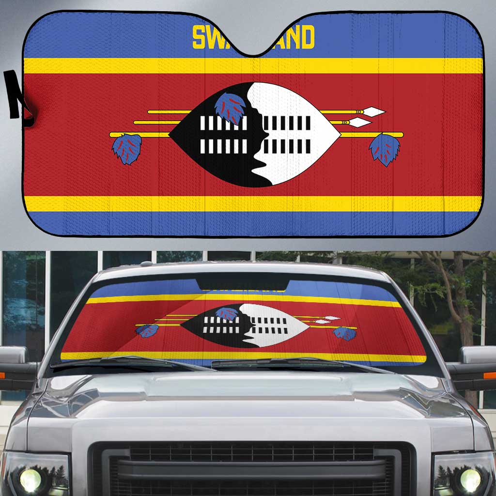 Swaziland Auto Sun Shade Siyinqaba Eswatini Flag Style - Wonder Print Shop