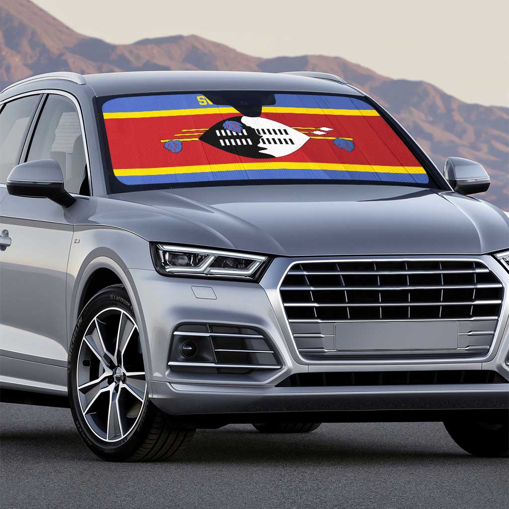 Swaziland Auto Sun Shade Siyinqaba Eswatini Flag Style - Wonder Print Shop