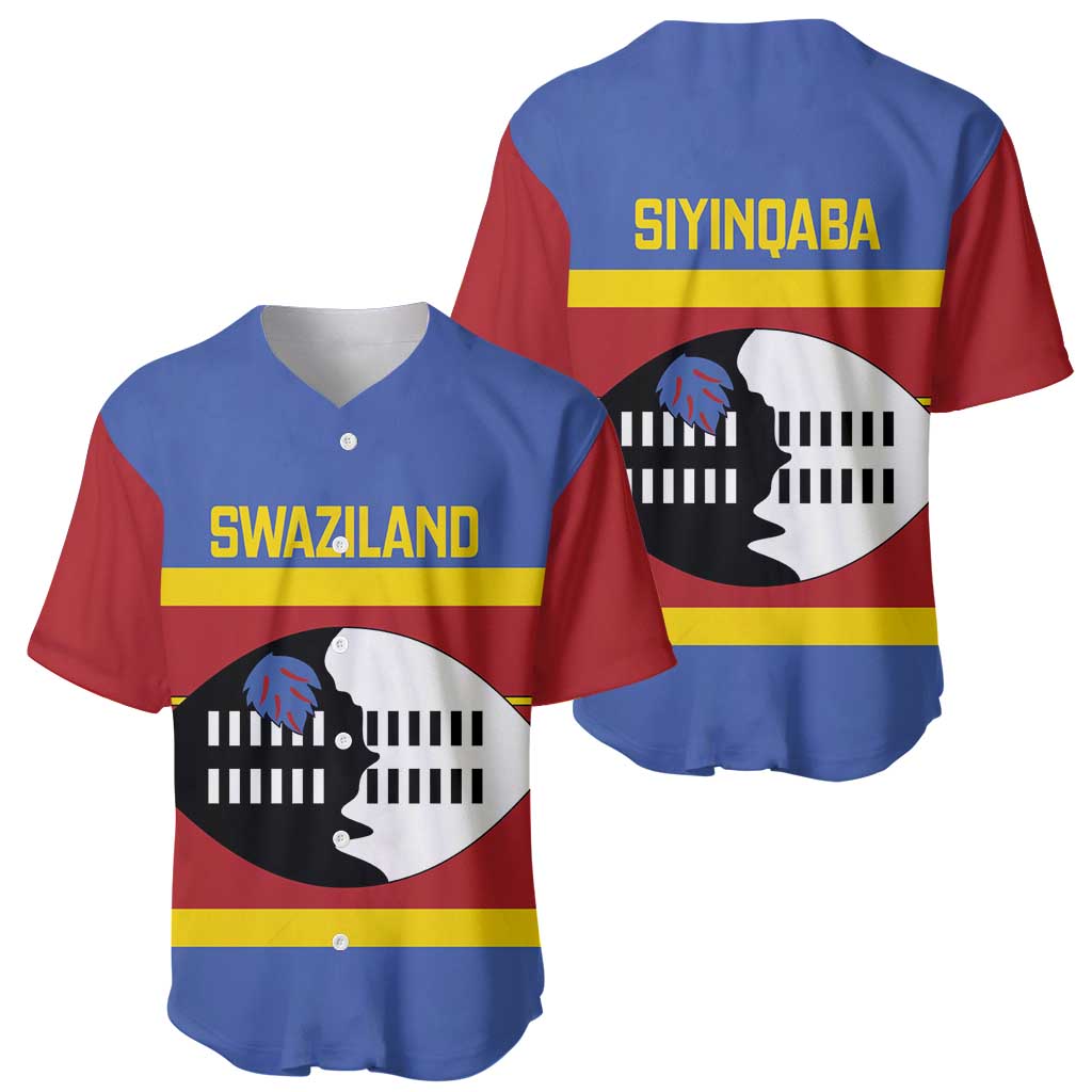 Swaziland Baseball Jersey Siyinqaba Eswatini Flag Style - Wonder Print Shop