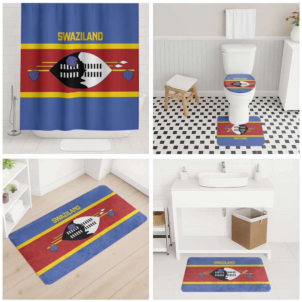 Swaziland Bathroom Set Siyinqaba Eswatini Flag Style - Wonder Print Shop