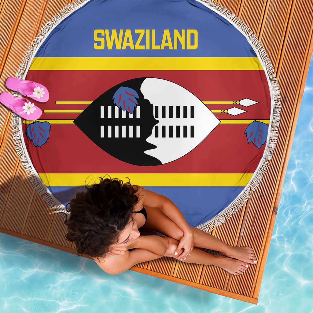 Swaziland Beach Blanket Siyinqaba Eswatini Flag Style - Wonder Print Shop