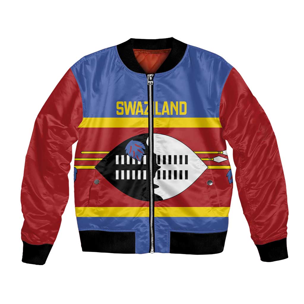 Swaziland Bomber Jacket Siyinqaba Eswatini Flag Style - Wonder Print Shop