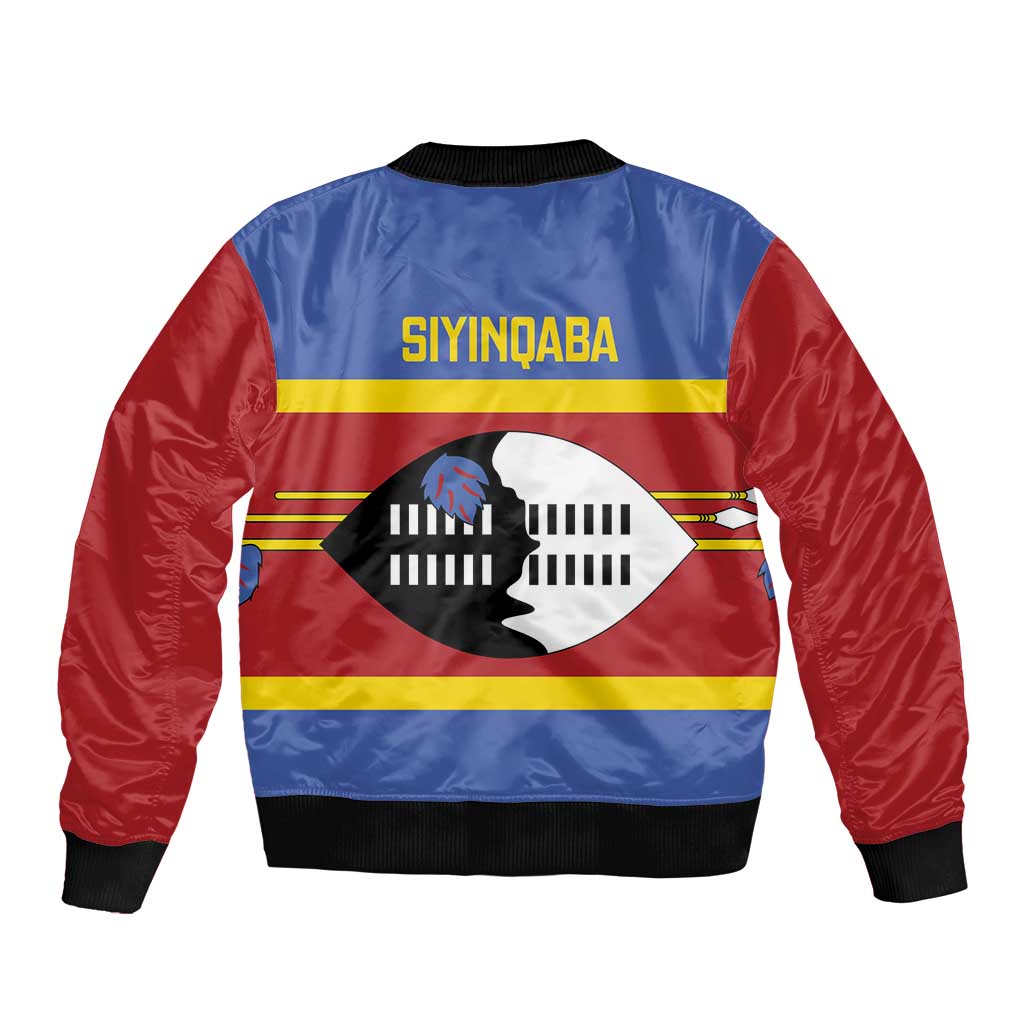 Swaziland Bomber Jacket Siyinqaba Eswatini Flag Style - Wonder Print Shop