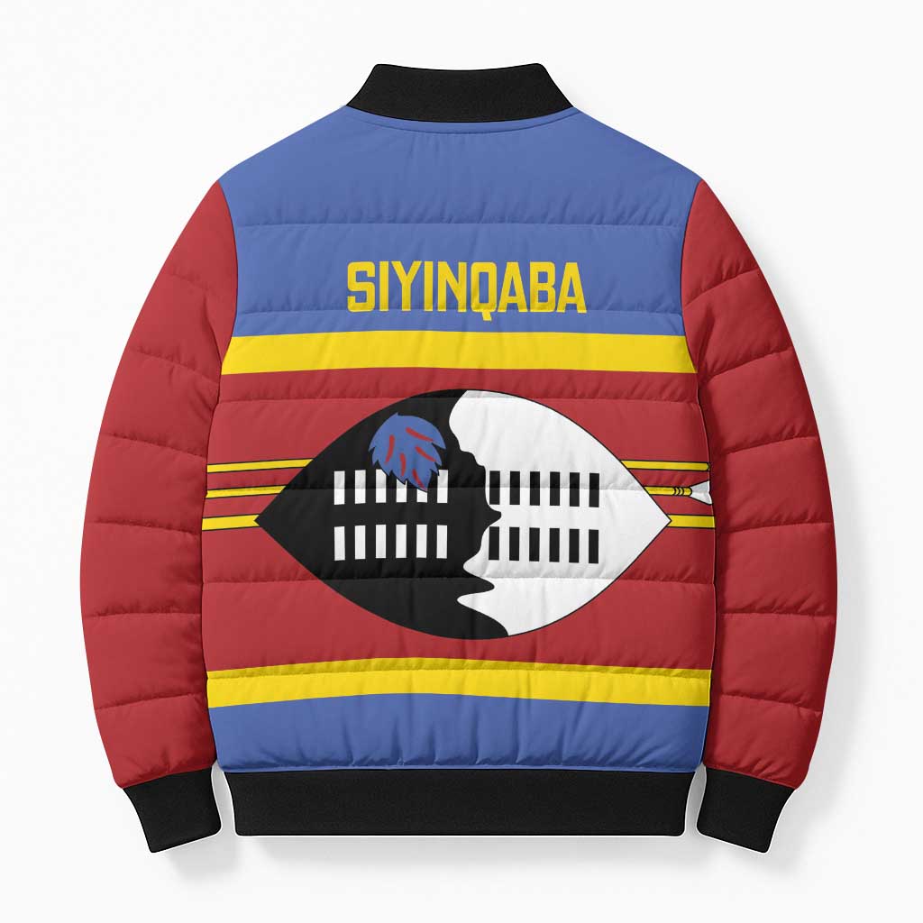 Swaziland Bomber Puffer Jacket Siyinqaba Eswatini Flag Style - Wonder Print Shop