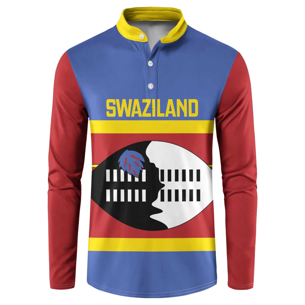 Swaziland Button Sweatshirt Siyinqaba Eswatini Flag Style - Wonder Print Shop