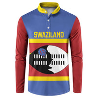 Swaziland Button Sweatshirt Siyinqaba Eswatini Flag Style - Wonder Print Shop