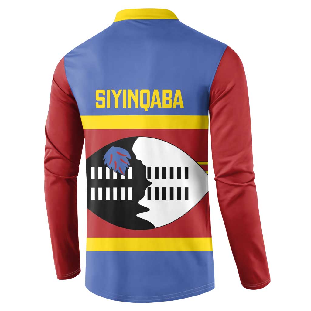 Swaziland Button Sweatshirt Siyinqaba Eswatini Flag Style - Wonder Print Shop