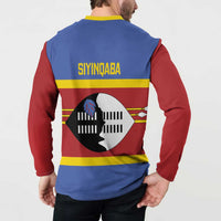 Swaziland Button Sweatshirt Siyinqaba Eswatini Flag Style - Wonder Print Shop