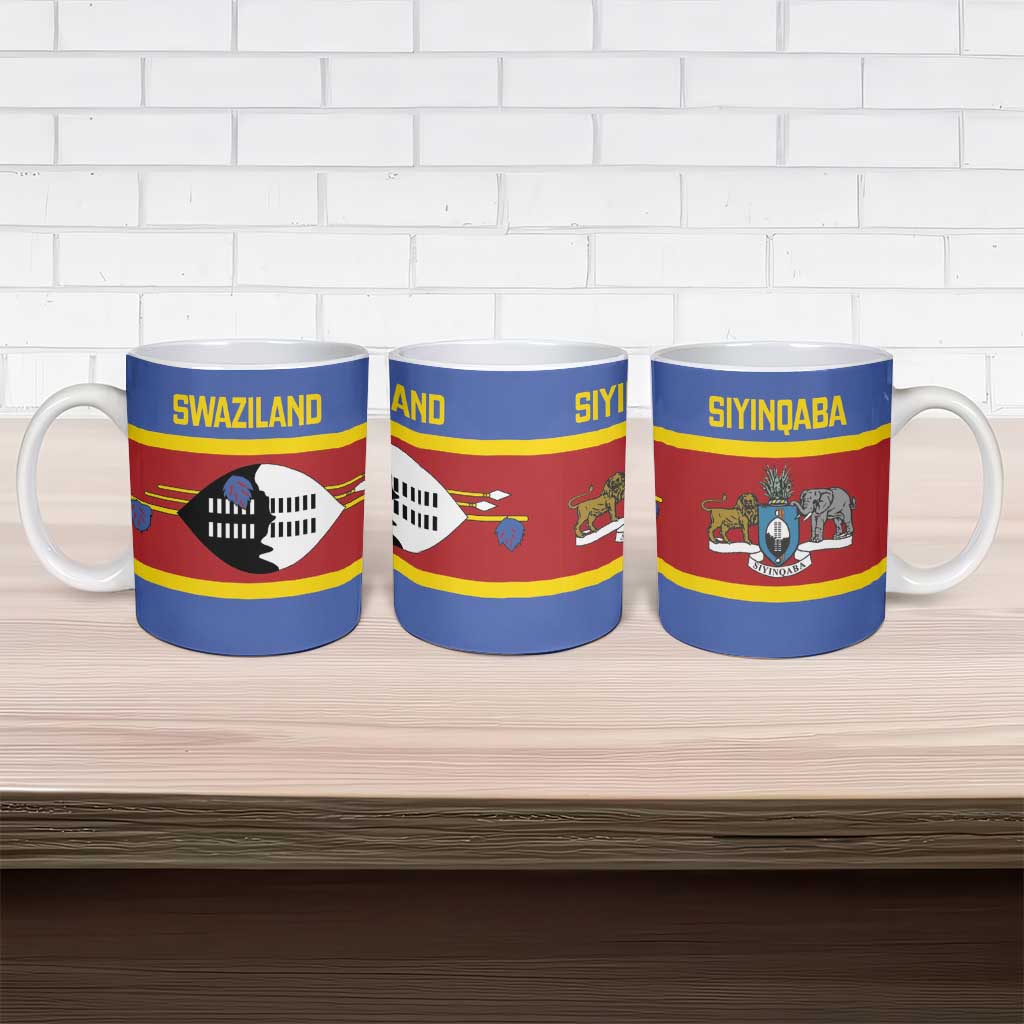 Swaziland Ceramic Mug Siyinqaba Eswatini Flag Style - Wonder Print Shop