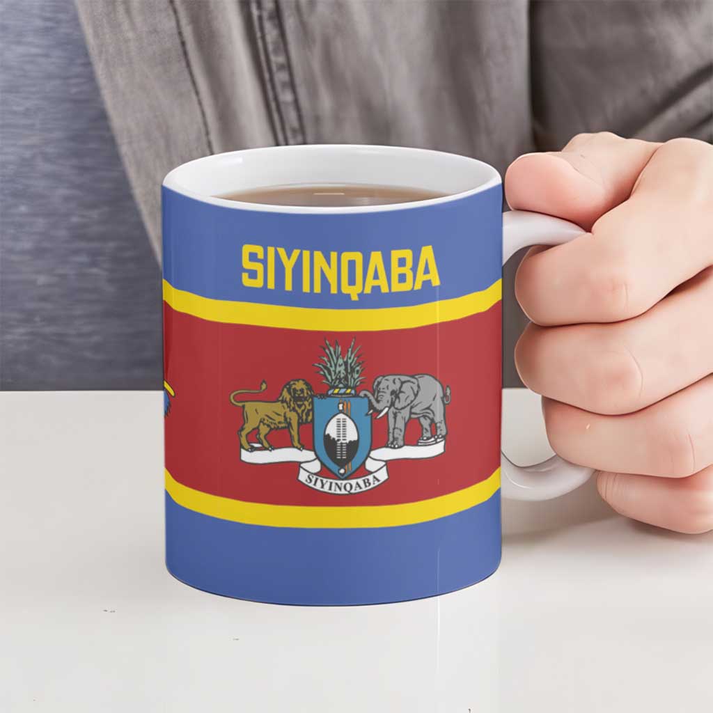 Swaziland Ceramic Mug Siyinqaba Eswatini Flag Style - Wonder Print Shop