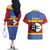 Swaziland Couples Matching Off The Shoulder Long Sleeve Dress and Hawaiian Shirt Siyinqaba Eswatini Flag Style - Wonder Print Shop