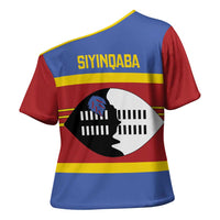 Swaziland Cross Shoulder Shirt Siyinqaba Eswatini Flag Style - Wonder Print Shop