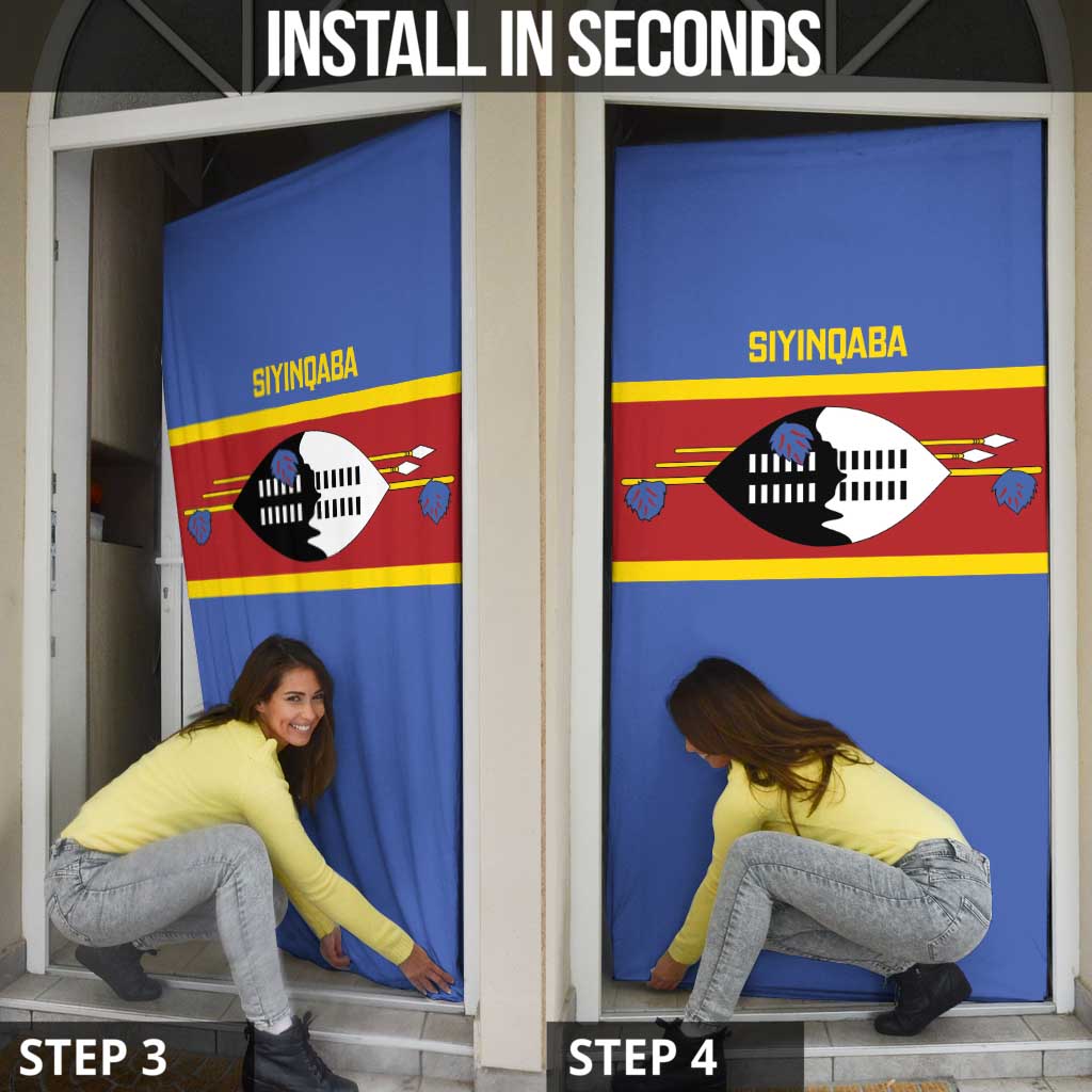 Swaziland Door Cover Siyinqaba Eswatini Flag Style - Wonder Print Shop