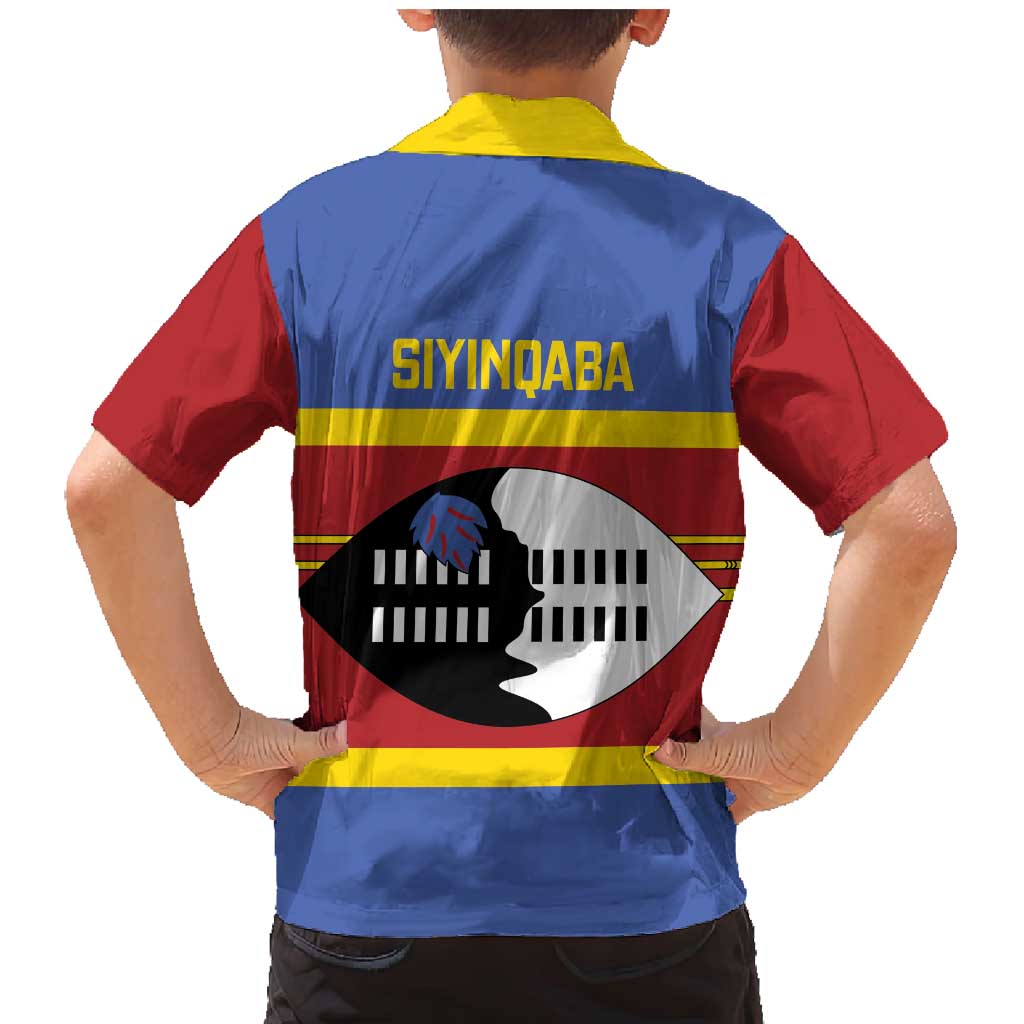 Swaziland Family Matching Mermaid Dress and Hawaiian Shirt Siyinqaba Eswatini Flag Style - Wonder Print Shop