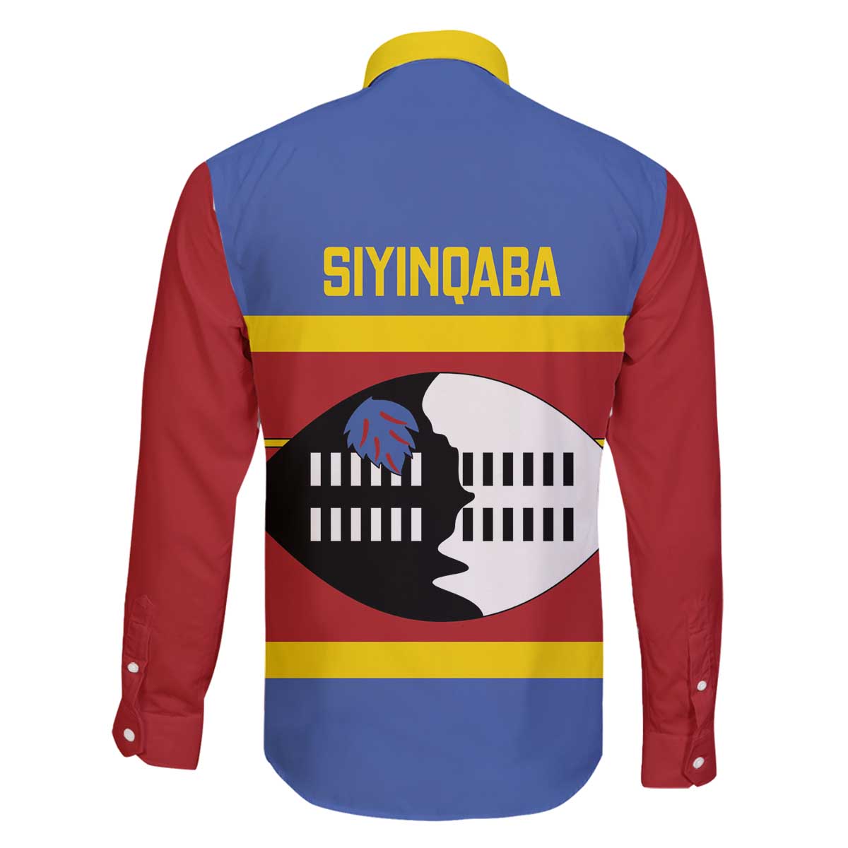 Swaziland Family Matching Off The Shoulder Long Sleeve Dress and Hawaiian Shirt Siyinqaba Eswatini Flag Style - Wonder Print Shop