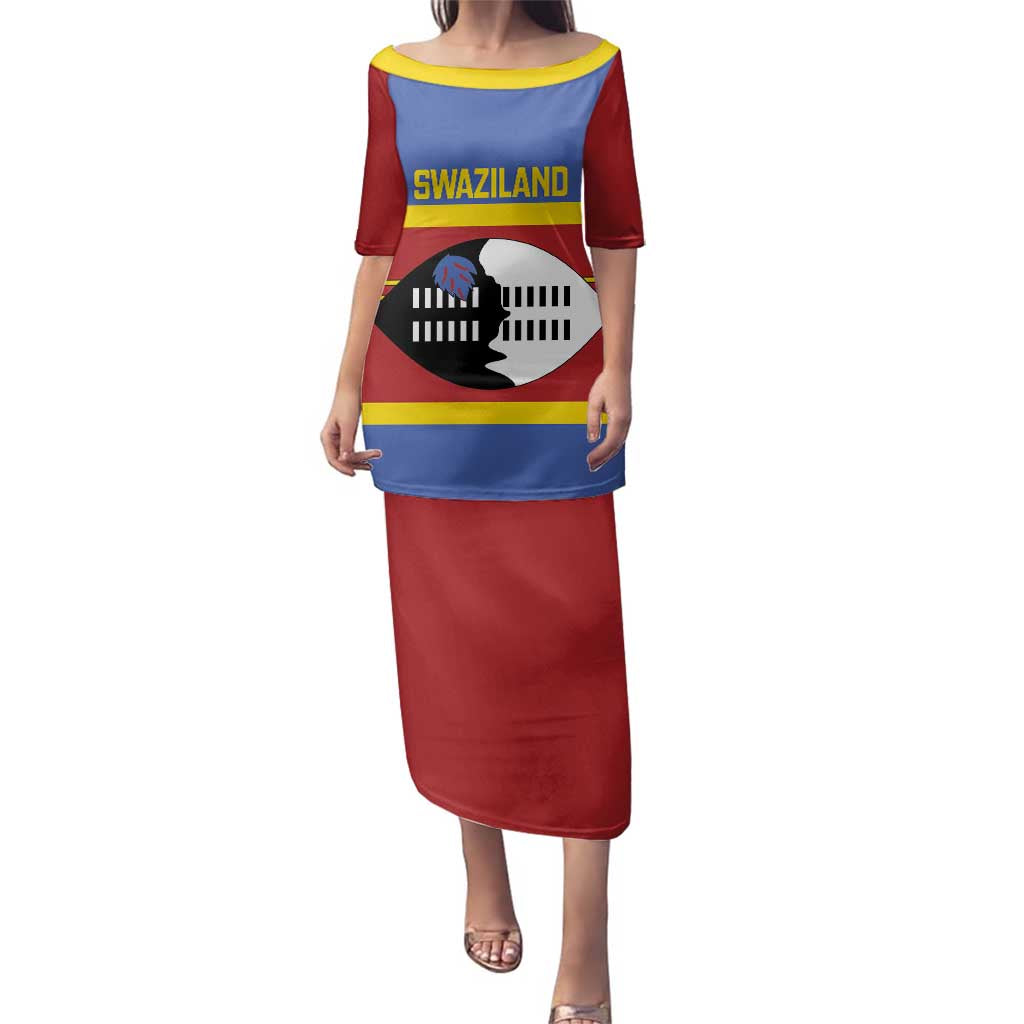 Swaziland Family Matching Puletasi and Hawaiian Shirt Siyinqaba Eswatini Flag Style - Wonder Print Shop