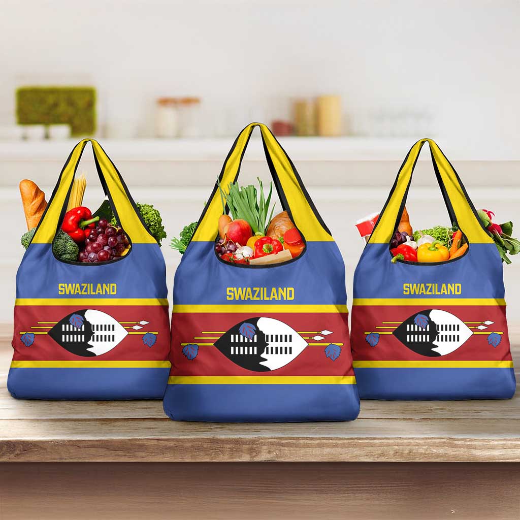 Swaziland Grocery Bag Siyinqaba Eswatini Flag Style - Wonder Print Shop