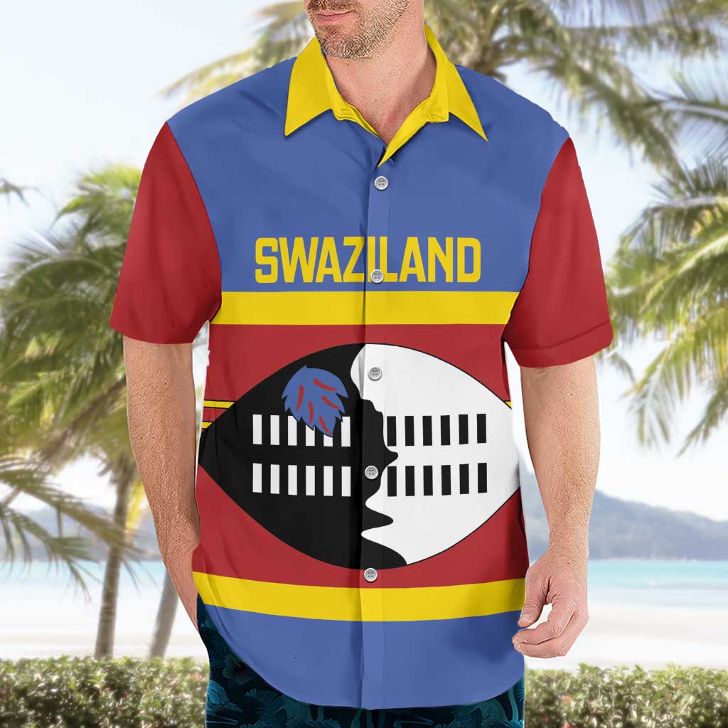 Swaziland Hawaiian Shirt Siyinqaba Eswatini Flag Style - Wonder Print Shop