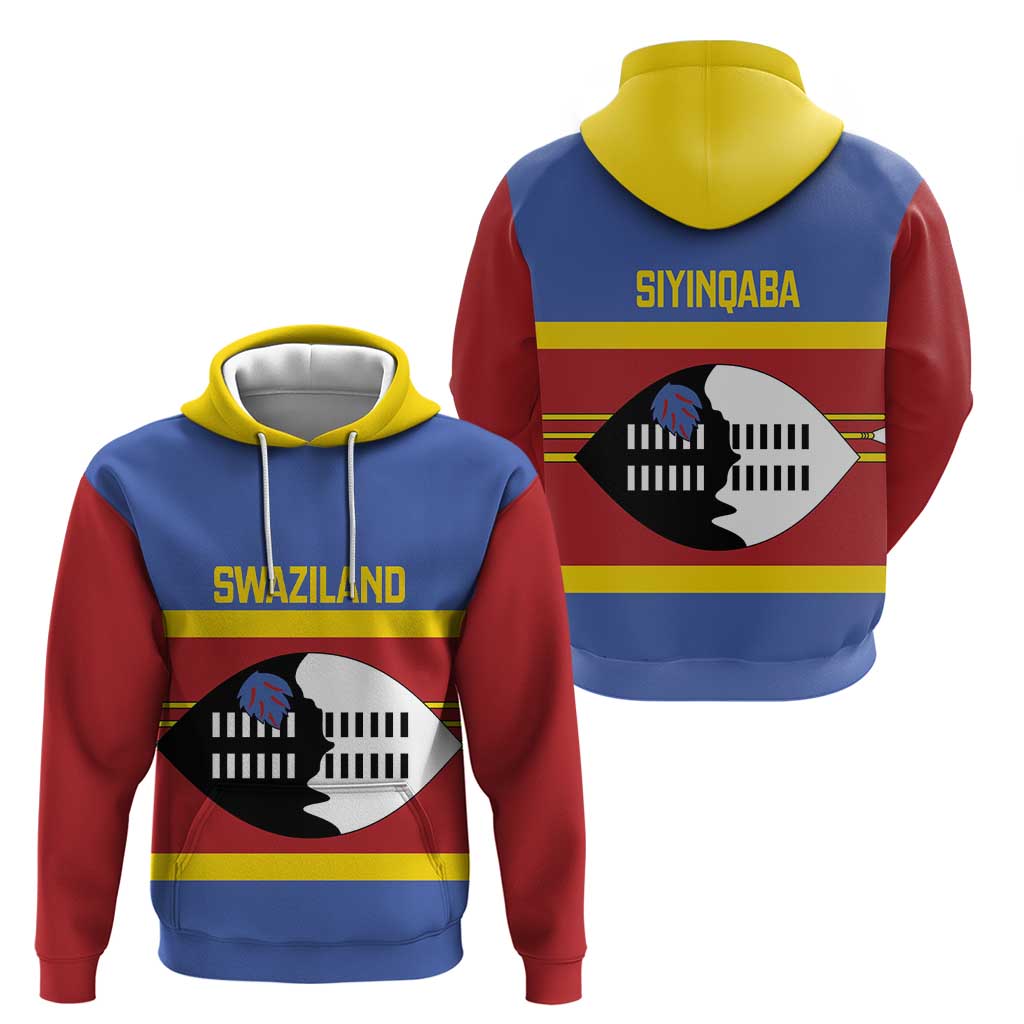 Swaziland Hoodie Siyinqaba Eswatini Flag Style - Wonder Print Shop