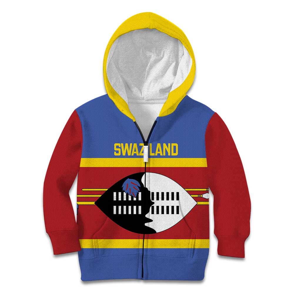 Swaziland Kid Hoodie Siyinqaba Eswatini Flag Style - Wonder Print Shop