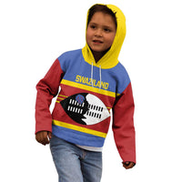 Swaziland Kid Hoodie Siyinqaba Eswatini Flag Style - Wonder Print Shop