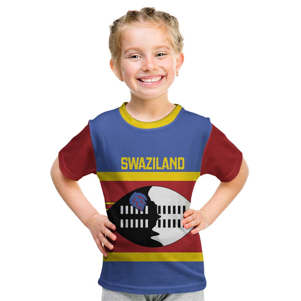 Swaziland Kid T Shirt Siyinqaba Eswatini Flag Style - Wonder Print Shop