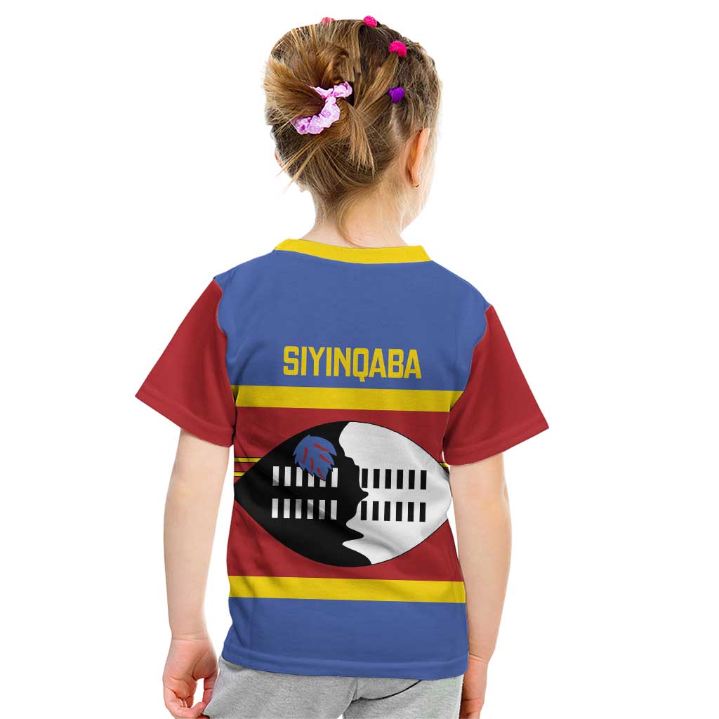 Swaziland Kid T Shirt Siyinqaba Eswatini Flag Style - Wonder Print Shop