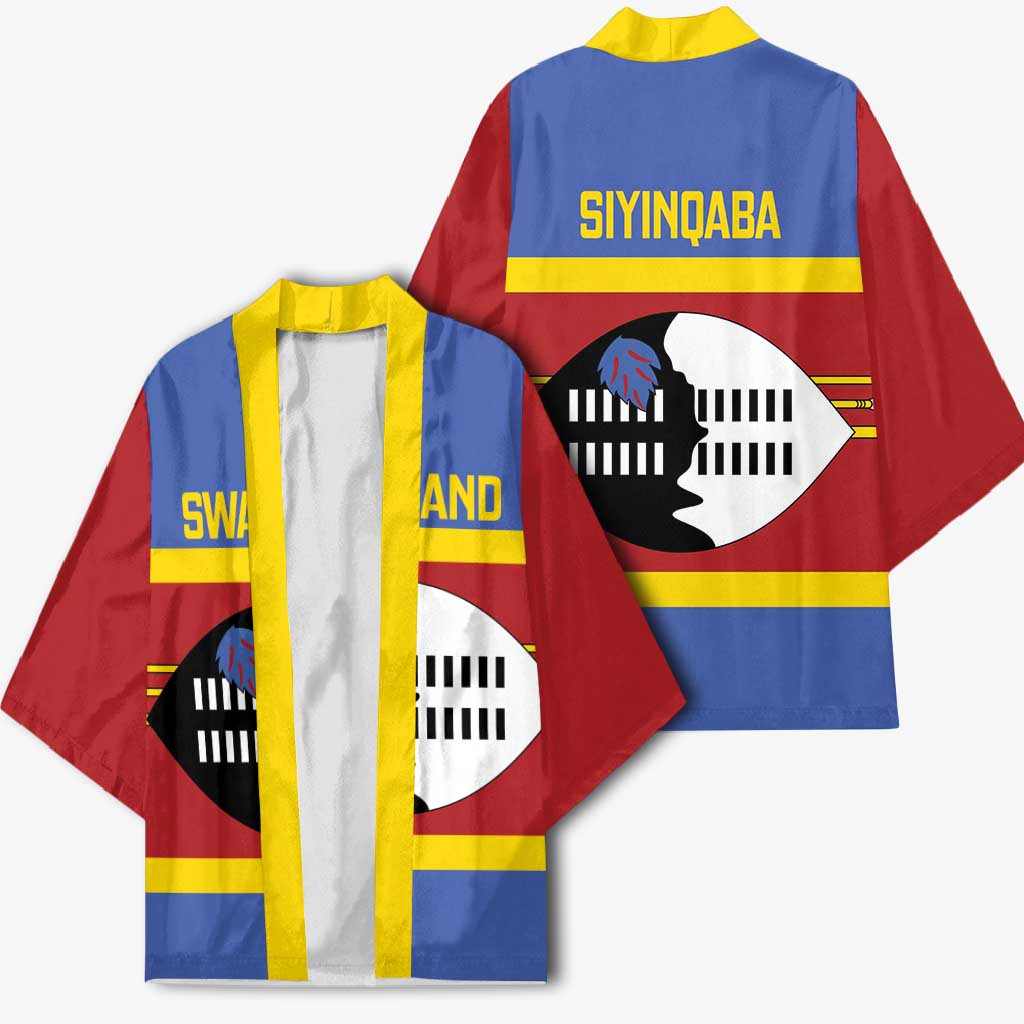 Swaziland Kimono Siyinqaba Eswatini Flag Style - Wonder Print Shop