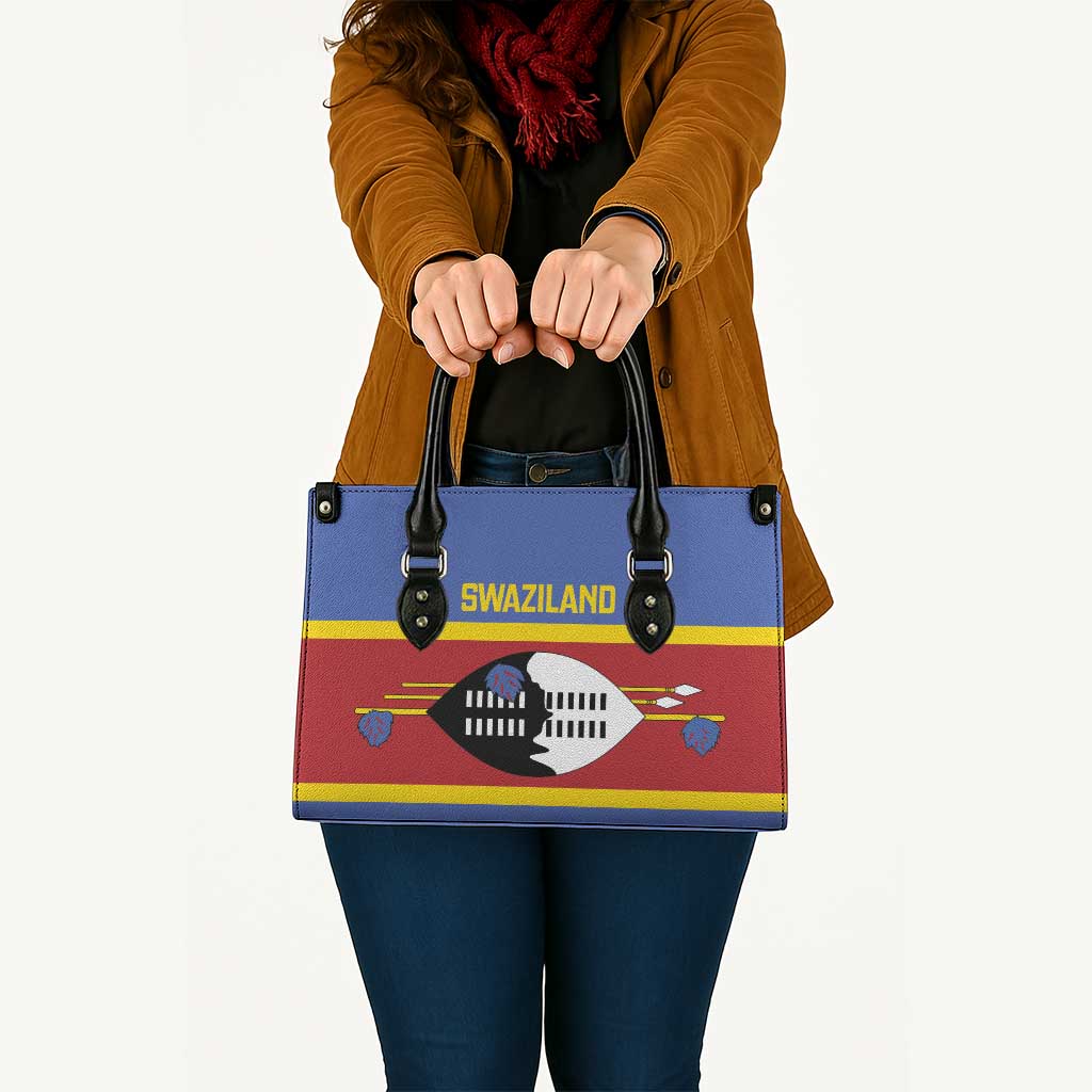 Swaziland Leather Bag Siyinqaba Eswatini Flag Style - Wonder Print Shop