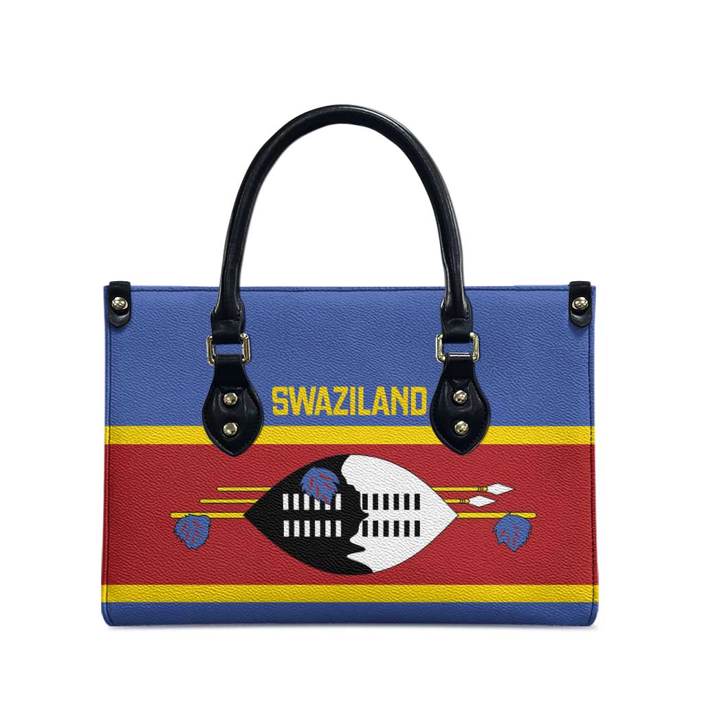 Swaziland Leather Bag Siyinqaba Eswatini Flag Style - Wonder Print Shop