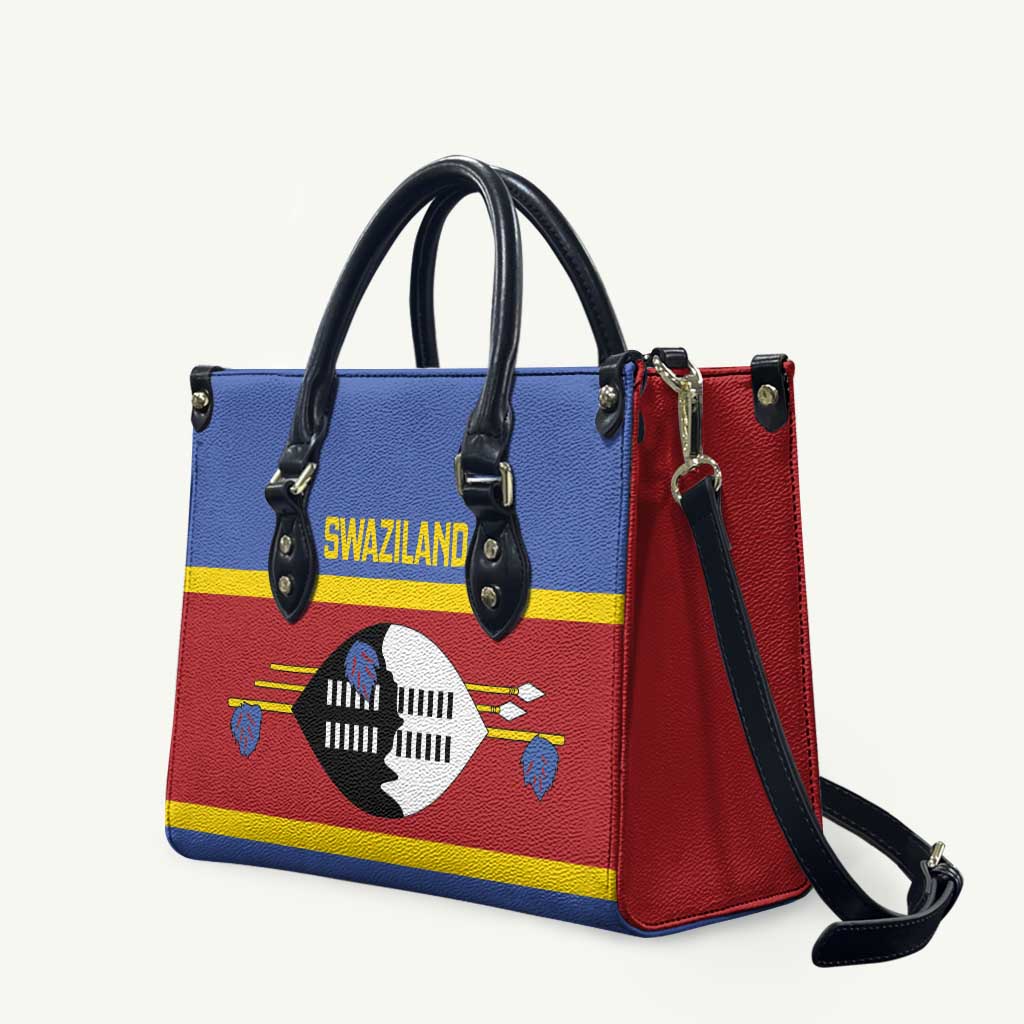 Swaziland Leather Bag Siyinqaba Eswatini Flag Style - Wonder Print Shop