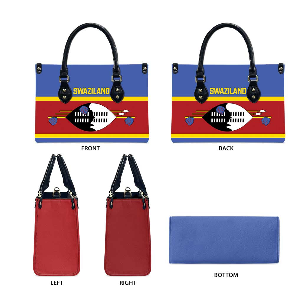 Swaziland Leather Bag Siyinqaba Eswatini Flag Style - Wonder Print Shop
