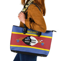 Swaziland Leather Tote Bag Siyinqaba Eswatini Flag Style - Wonder Print Shop