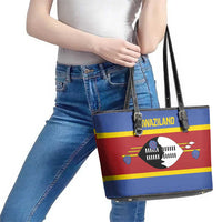Swaziland Leather Tote Bag Siyinqaba Eswatini Flag Style - Wonder Print Shop