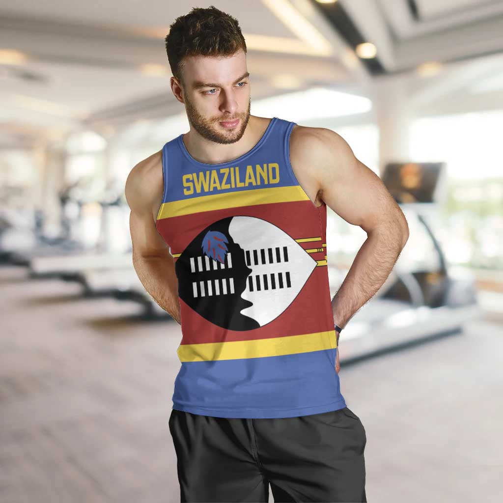 Swaziland Men Tank Top Siyinqaba Eswatini Flag Style - Wonder Print Shop