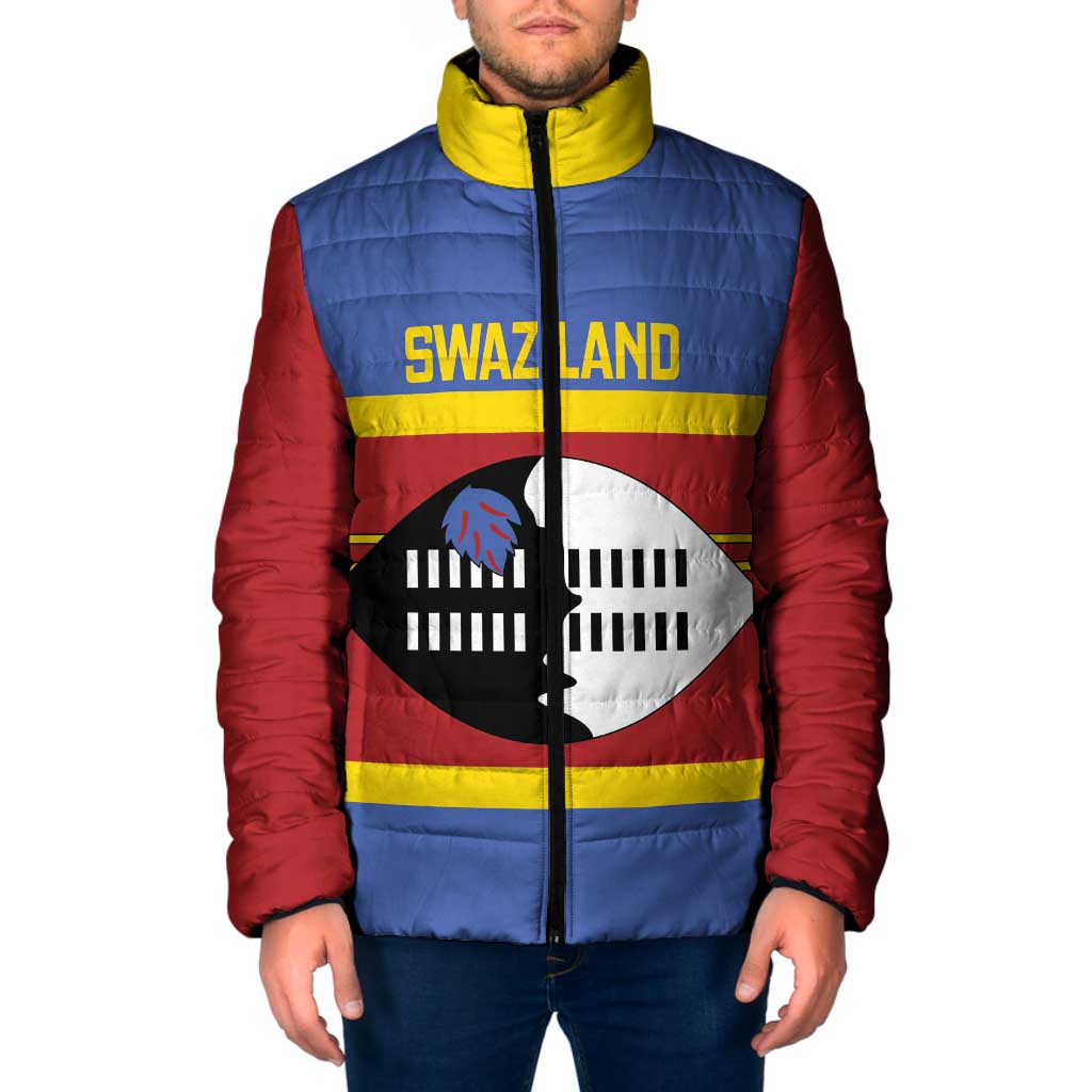 Swaziland Padded Jacket Siyinqaba Eswatini Flag Style - Wonder Print Shop
