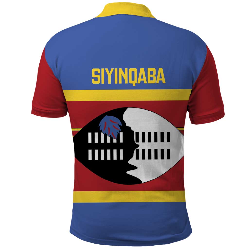 Swaziland Polo Shirt Siyinqaba Eswatini Flag Style - Wonder Print Shop