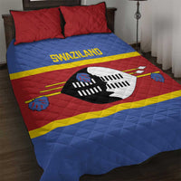 Swaziland Quilt Bed Set Siyinqaba Eswatini Flag Style - Wonder Print Shop