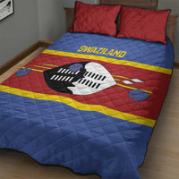 Swaziland Quilt Bed Set Siyinqaba Eswatini Flag Style - Wonder Print Shop