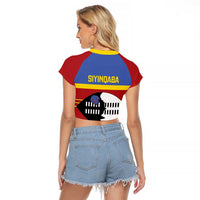 Swaziland Raglan Cropped T Shirt Siyinqaba Eswatini Flag Style - Wonder Print Shop