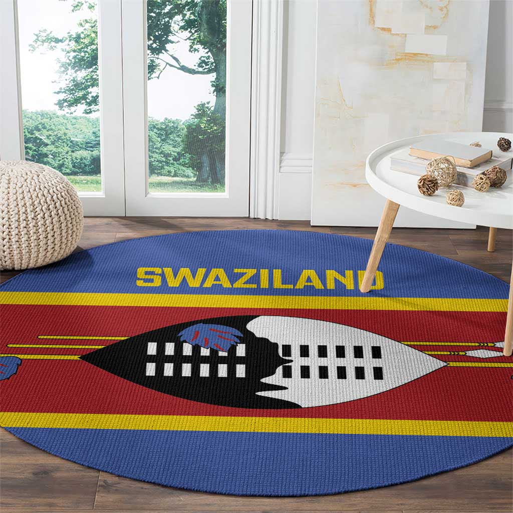 Swaziland Round Carpet Siyinqaba Eswatini Flag Style - Wonder Print Shop