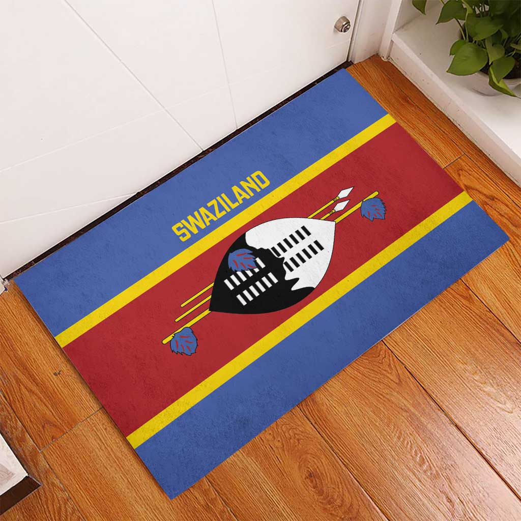 Swaziland Rubber Doormat Siyinqaba Eswatini Flag Style - Wonder Print Shop