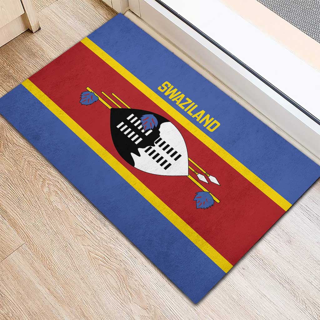 Swaziland Rubber Doormat Siyinqaba Eswatini Flag Style - Wonder Print Shop