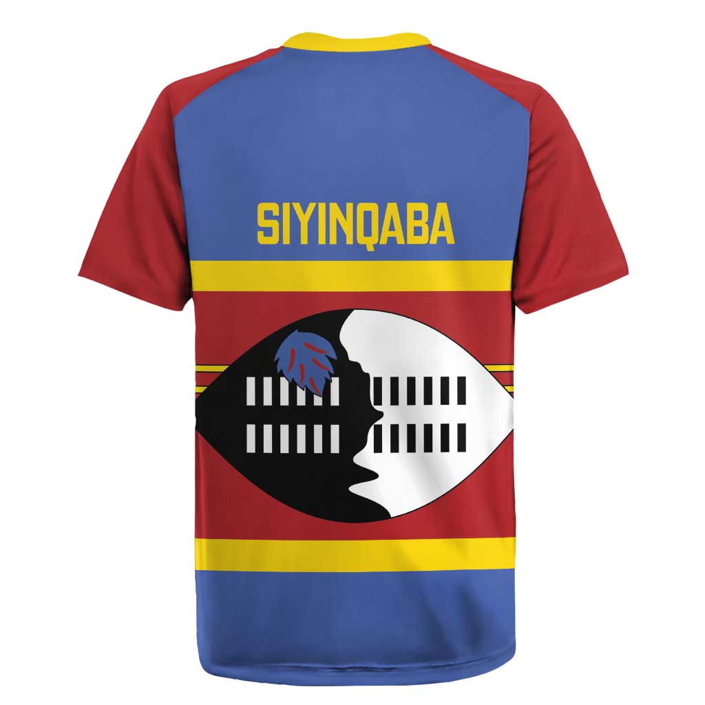 Swaziland Rugby Jersey Siyinqaba Eswatini Flag Style - Wonder Print Shop