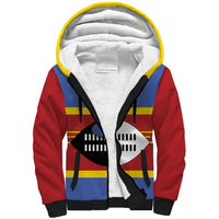 Swaziland Sherpa Hoodie Siyinqaba Eswatini Flag Style - Wonder Print Shop