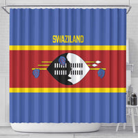 Swaziland Shower Curtain Siyinqaba Eswatini Flag Style - Wonder Print Shop