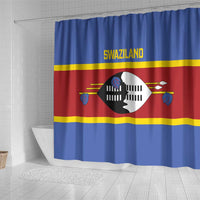 Swaziland Shower Curtain Siyinqaba Eswatini Flag Style - Wonder Print Shop
