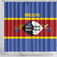 Swaziland Shower Curtain Siyinqaba Eswatini Flag Style - Wonder Print Shop